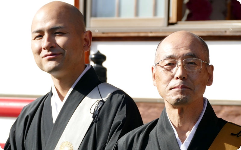 長光寺住職挨拶 小島昭英、副住職挨拶 小島一洋、